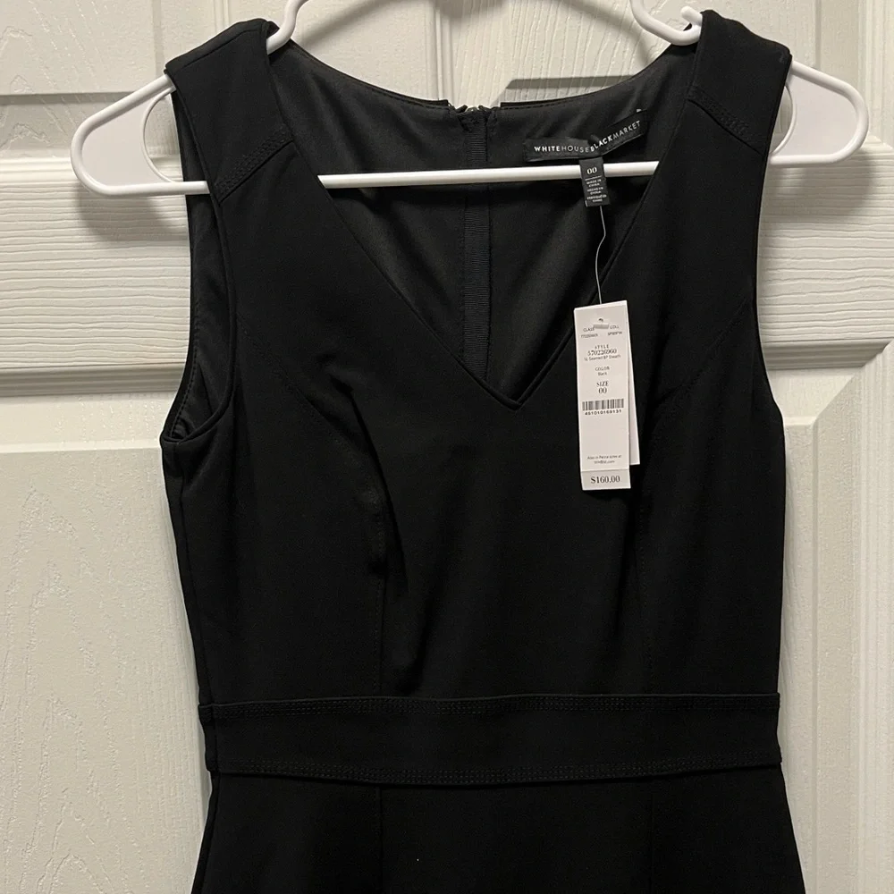White House Black Market Classic Black Midi Dress - Picture 3 of 4